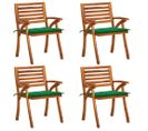 Chaises De Jardin Avec Coussins 4 PCs Bois De Teck Solide