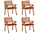 Chaises De Jardin Avec Coussins 4 PCs Bois De Teck Solide