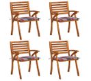 Chaises De Jardin Avec Coussins 4 PCs Bois De Teck Solide