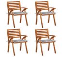 Chaises De Jardin Avec Coussins 4 PCs Bois De Teck Solide