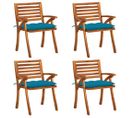 Chaises De Jardin Avec Coussins 4 PCs Bois De Teck Solide