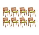 Chaises De Jardin Avec Coussins 8 PCs Bois D'acacia Solide