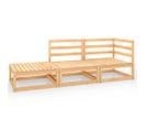 Salon De Jardin 3 PCs Bois De Pin Massif