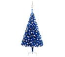 Arbre De Noël Artificiel Pré-éclairé Et Boules Bleu 120 Cm Pvc