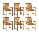 Chaises de jardin 6 pcs Bois d'acacia massif