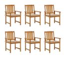 Chaises De Jardin Avec Coussins 6 PCs Bois D'acacia Massif