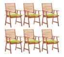 Chaises À Dîner D'extérieur 6 PCs Avec Coussins Acacia Massif