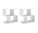 Tables De Chevet 2 PCs Blanc 50x30x51,5 Cm Aggloméré