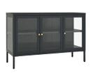 Buffet Anthracite 105x35x70 Cm Acier Et Verre