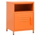 Table De Chevet Orange 35x35x51 Cm Acier