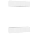 Meubles TV 4 PCs Blanc 60x30x30 Cm Aggloméré