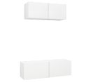 Ensemble De Meuble TV 2 PCs Blanc Aggloméré