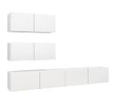 Ensemble De Meuble TV 4 PCs Blanc Aggloméré