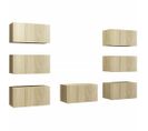 Meubles TV 7 PCs Chêne Sonoma 30,5x30x60 Cm Aggloméré