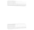 Meubles TV 4 PCs Blanc Brillant 60x30x30 Cm Aggloméré