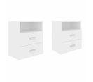 Tables De Chevet 2 PCs Blanc 50x32x60 Cm