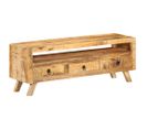 Meuble TV 110x30x40 Cm Bois Massif De Manguier