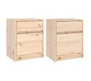 Tables De Chevet 2 PCs 40x31x50 Cm Bois De Pin Massif