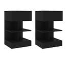 Tables De Chevet 2 PCs Noir 40x35x65 Cm