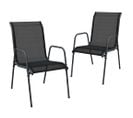 Chaises De Jardin Lot De 2 Acier Et Textilène Noir