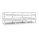 Salon De Jardin 3 PCs Bois De Pin Massif Blanc