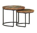 Tables Gigognes 2 PCs Bois De Récupération Massif