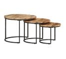 Tables Gigognes 3 PCs Bois De Manguier Brut