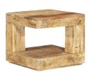 Table Basse 45x45x40 Cm Bois De Manguier Massif