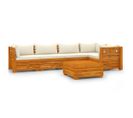 Salon De Jardin 6 PCs Avec Coussins Bois D'acacia Solide