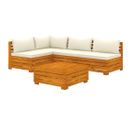 Salon De Jardin 5 PCs Avec Coussins Bois D'acacia Solide