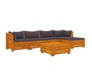 Salon De Jardin 6 PCs Avec Coussins Bois D'acacia Solide