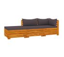 Salon De Jardin 3 PCs Avec Coussins Bois D'acacia Solide