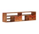 Meuble TV 140x30x35 Cm Bois D'acacia Massif