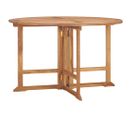 Table De Jardin Pliable Ø110x75 Cm Bois Massif De Teck