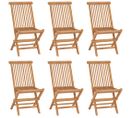 Chaises Pliables De Jardin 6 Pcs Bois De Teck Solide