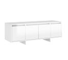 Meuble TV Blanc Brillant 120x30x40,5 Cm Aggloméré