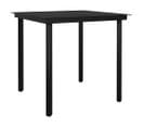 Table De Jardin Noir 80x80x74 Cm Acier Et Verre