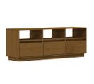 Meuble TV Marron Miel 140x37x50 Cm Bois De Pin Massif