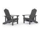 Chaises De Jardin Adirondack Lot De 2 Pehd Anthracite