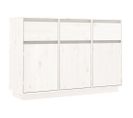 Buffet Blanc 110x34x75 Cm Bois Massif De Pin