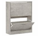 Armoire à Chaussures Gris Béton 63x24x81 Cm Bois Contreplaqué