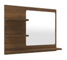 Miroir De Bain Chêne Marron 60x10,5x45 Cm Bois Contreplaqué