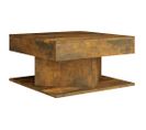 Table Basse Chêne Fumé 57x57x30 Cm Bois Contreplaqué