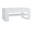 Table Basse Blanc 102x55x45 Cm Bois Contreplaqué