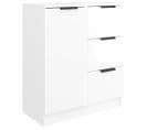 Buffet Blanc Brillant 60x30x70 Cm Bois Contreplaqué