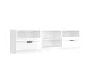 Meuble TV Blanc Brillant 150x33,5x45 Cm Bois Contreplaqué