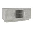 Meuble TV Gris Béton 102x35x45 Cm Bois Contreplaqué