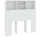 Armoire De Tête De Lit Blanc 100x19x103,5 Cm