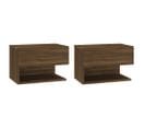 Tables De Chevet Murales 2 Pcs Chêne Marron