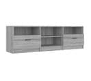 Meuble TV Sonoma Gris 150x33,5x45 Cm Bois Contreplaqué